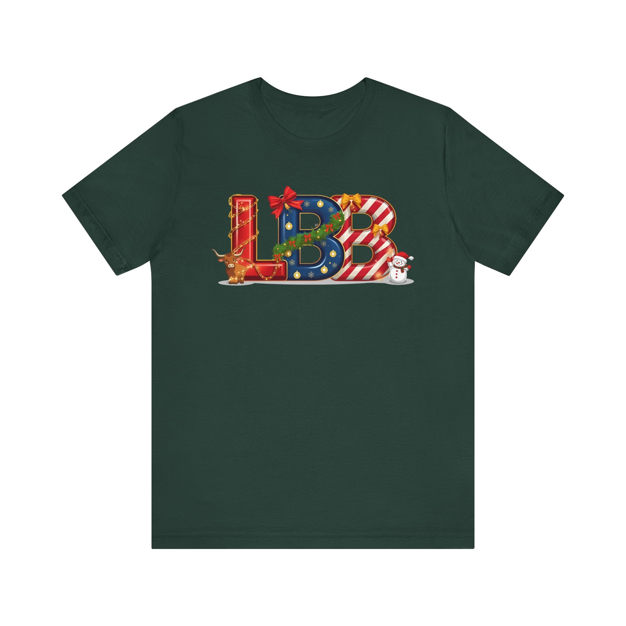 LBB Christmas Shirt – Festive Letter Art Tee | Christmas Gift | Bella Canvas 3001