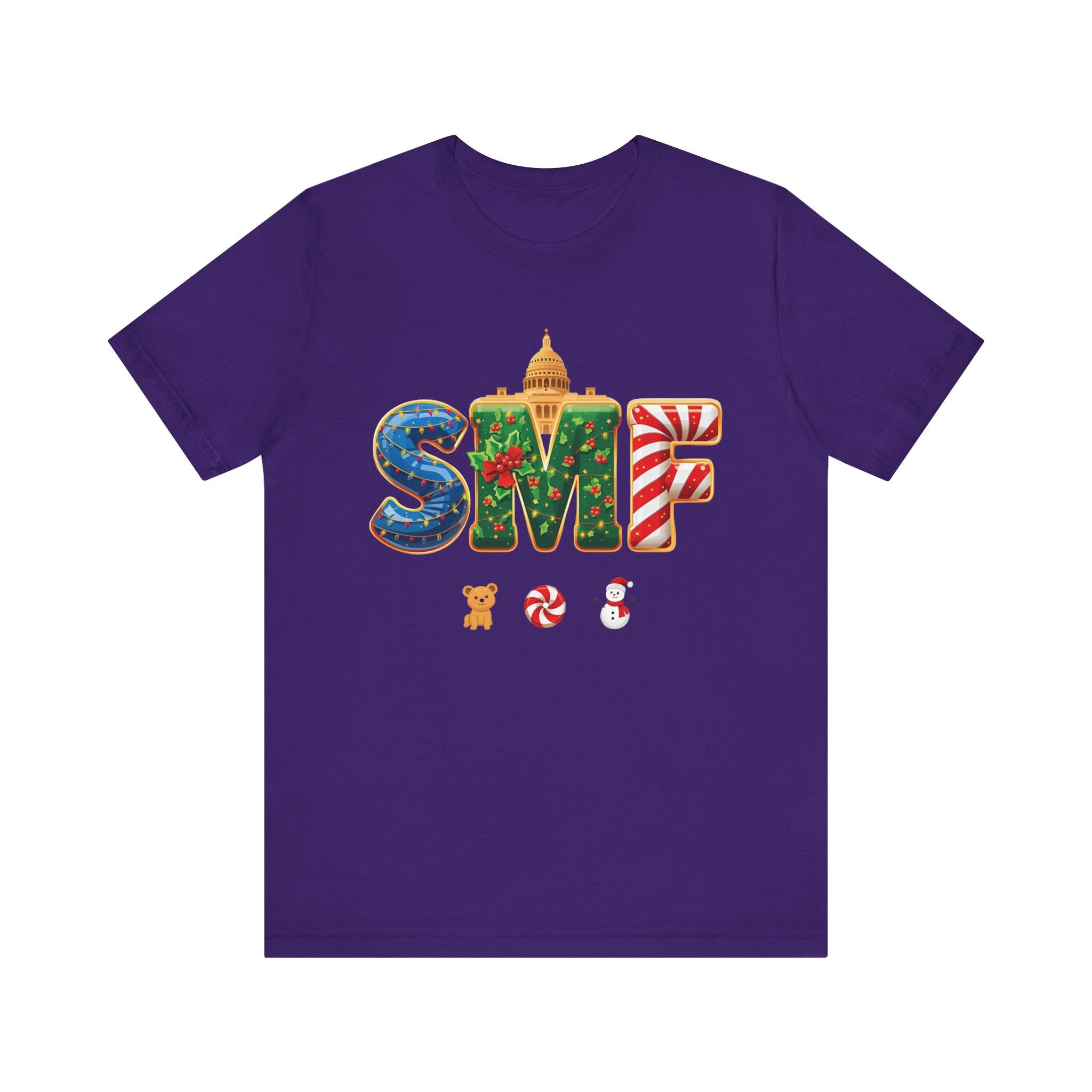 SMF Christmas Shirt – Festive Holiday Letters Tee | Christmas Gift | Bella Canvas 3001