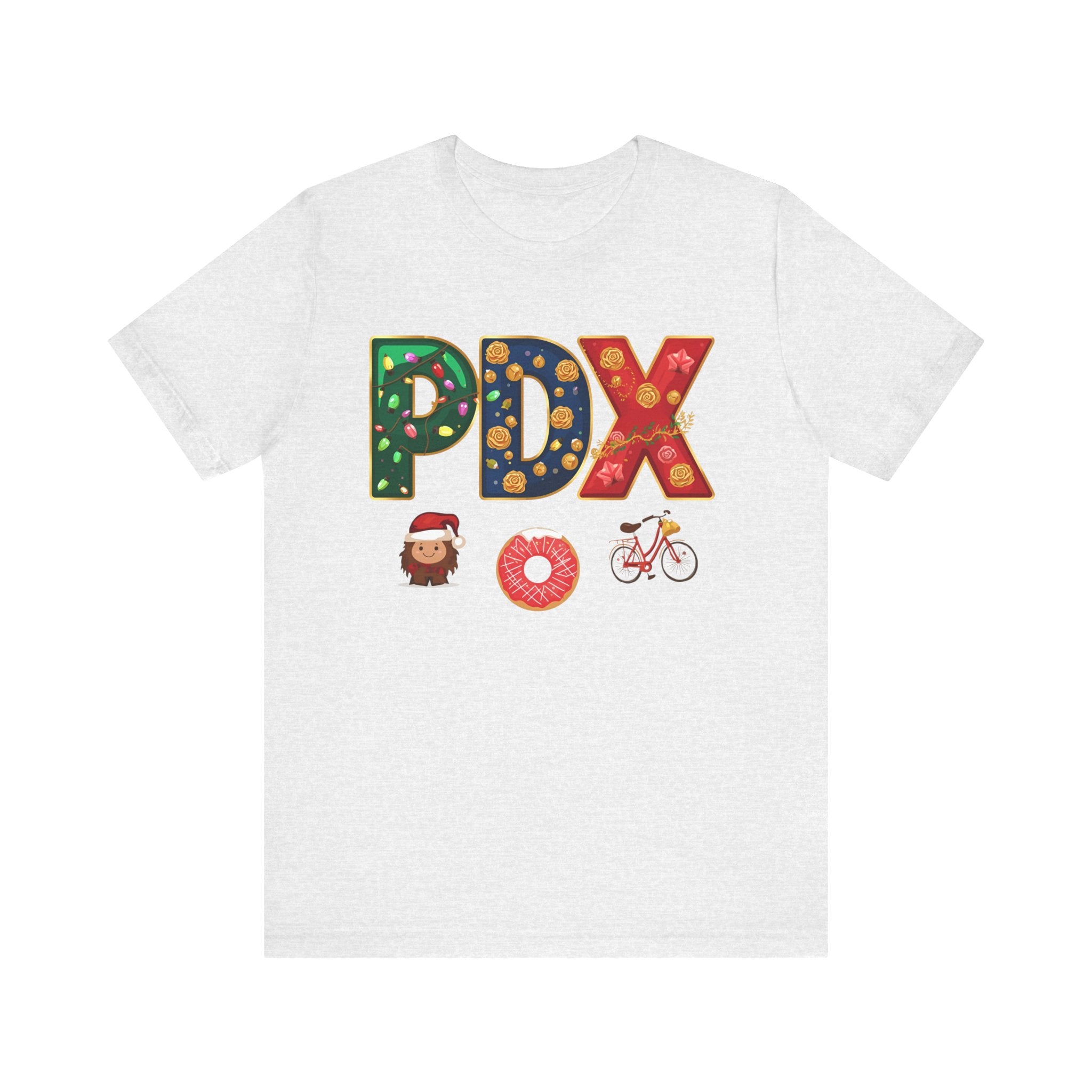 PDX Christmas Shirt – Portland Holiday Airport Code Tee | Festive Oregon Gift | Bella Canvas 3001