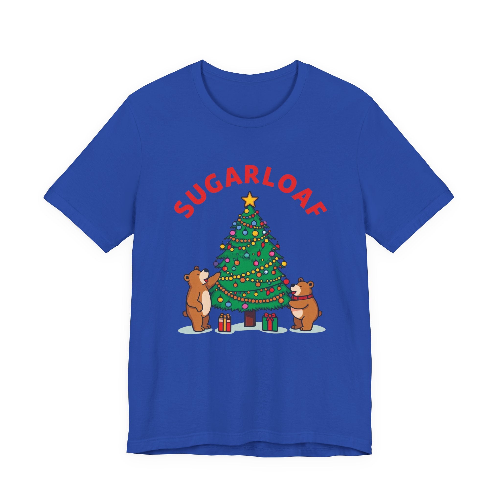 Sugarloaf Christmas Shirt – Cute Bears Decorating Tree Tee | Mountain Town Christmas Gift | Bella Canvas 3001