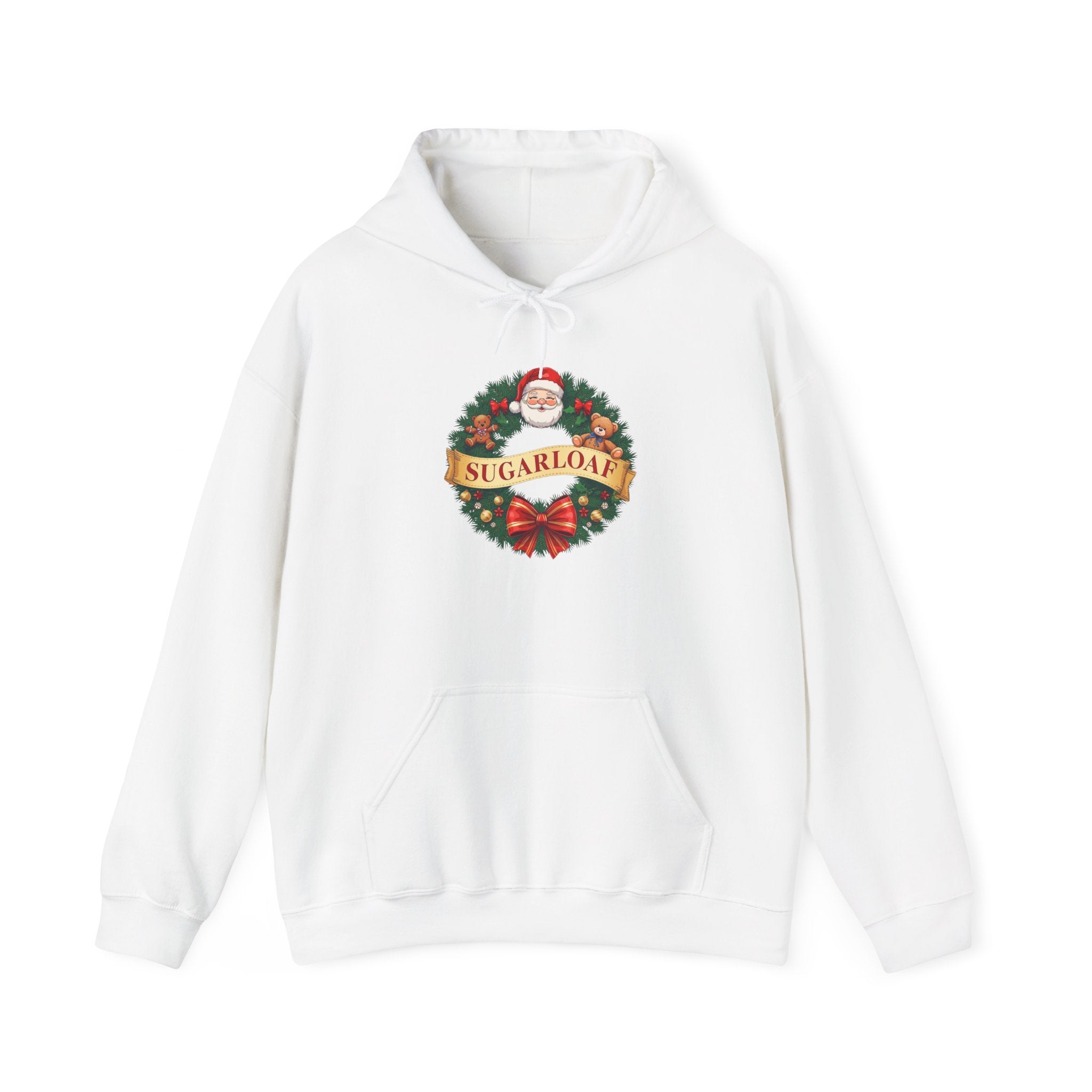 Sugarloaf Christmas Shirt – Santa & Teddy Bear Wreath Tee | Mountain Town Christmas Gift | Gildan 18500