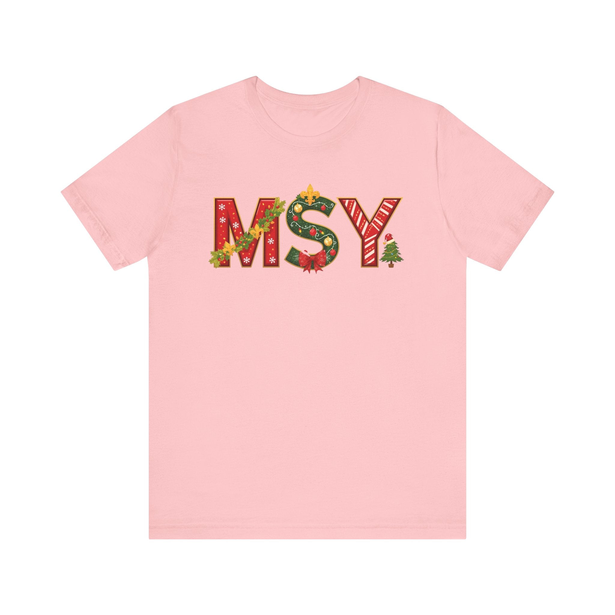 MSY Christmas Shirt – Festive Letter Art Tee | Christmas Gift | Bella Canvas 3001