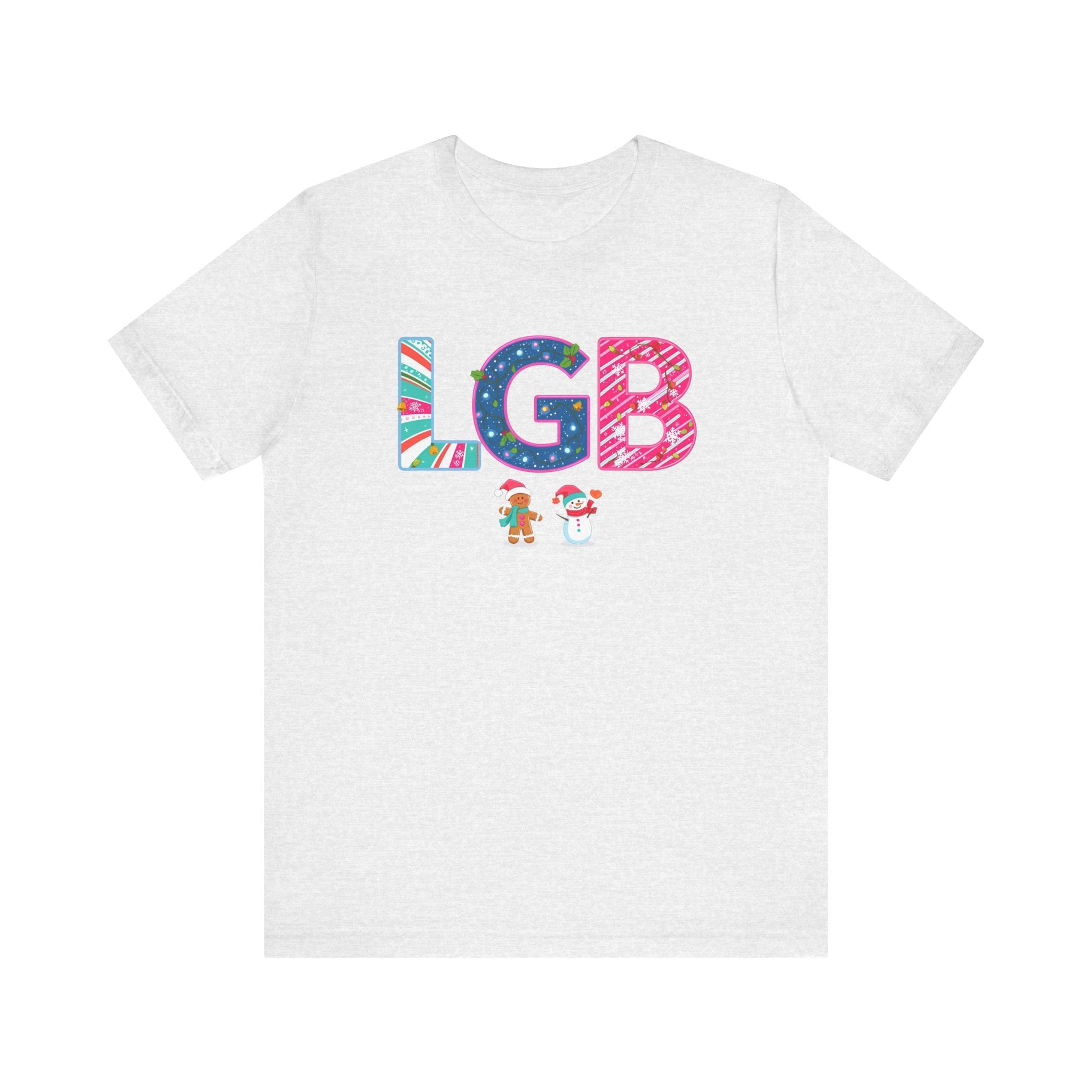 LGB Christmas Shirt – Festive Letter Art Tee | Christmas Gift | Bella Canvas 3001