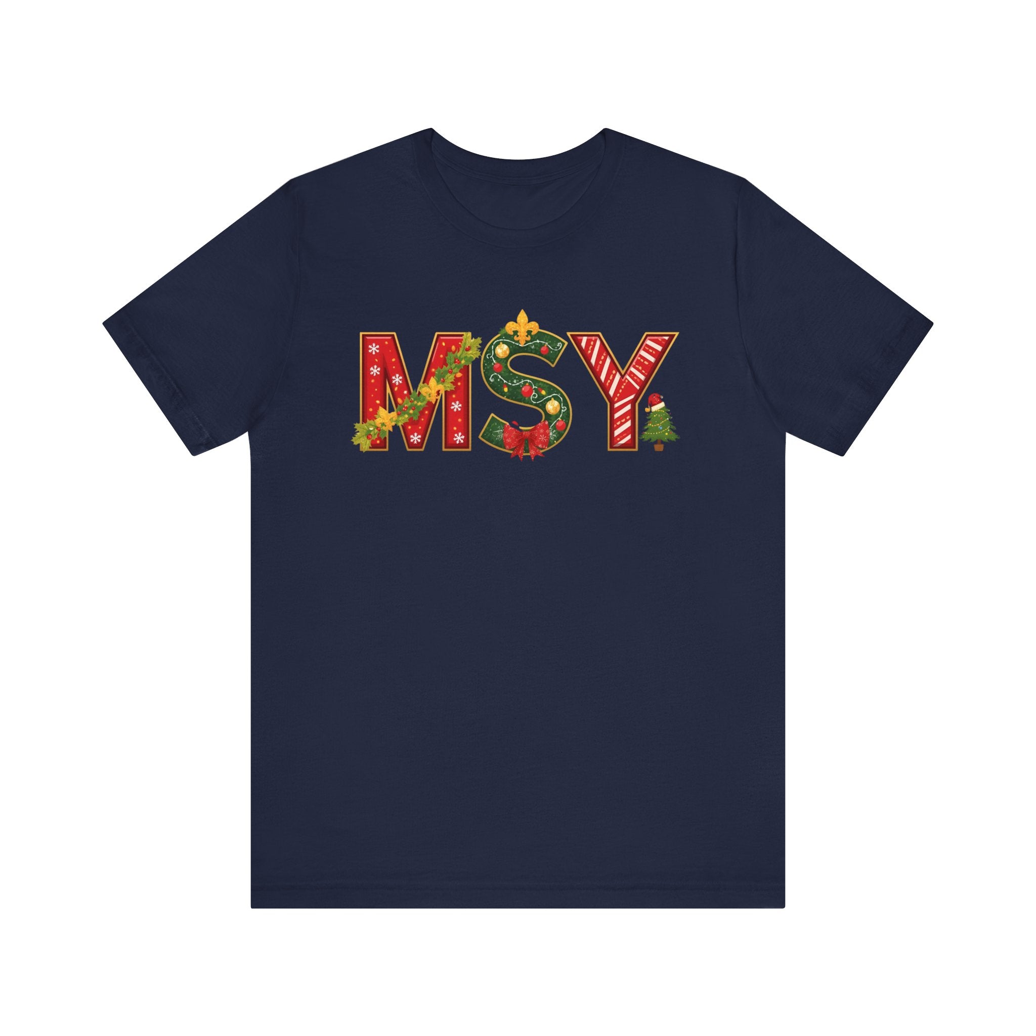 MSY Christmas Shirt – Festive Letter Art Tee | Christmas Gift | Bella Canvas 3001