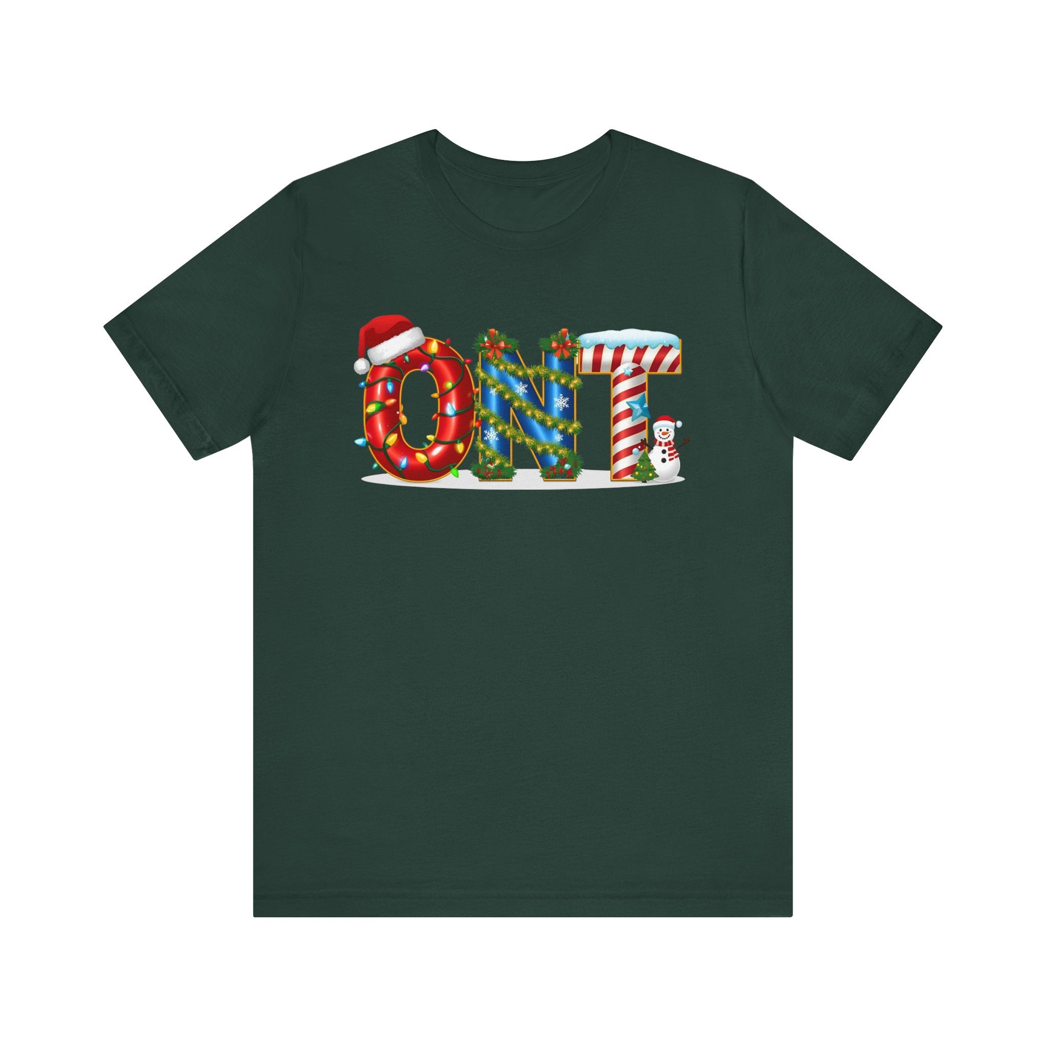 ONT Christmas Shirt – Festive Letter Art Tee | Christmas Gift | Bella Canvas 3001