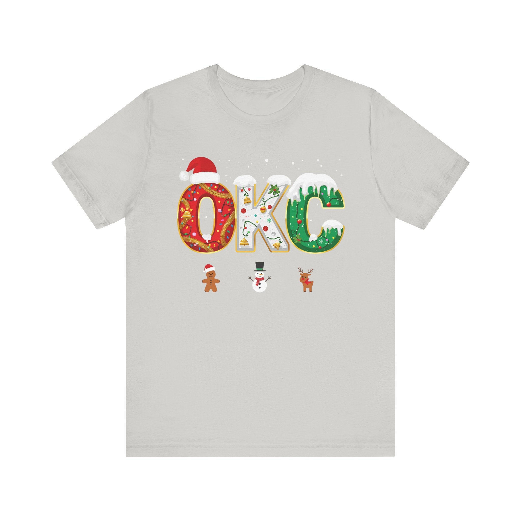 OKC Christmas Shirt – Festive Letter Art Tee | Christmas Gift | Bella Canvas 3001