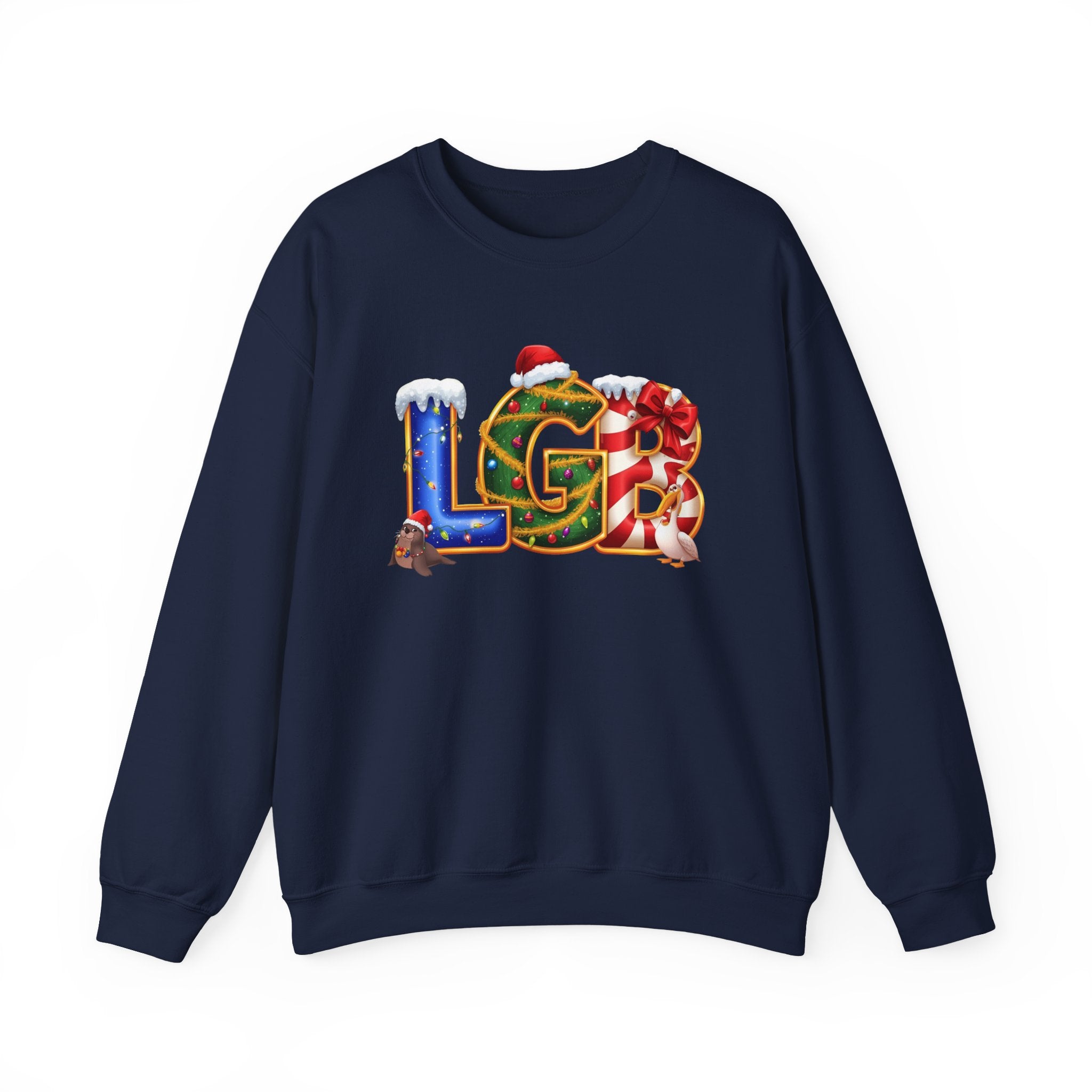 LGB Christmas Sweatshirt – Festive Holiday Letter Art Tee | Christmas Gift | Gildan 18000