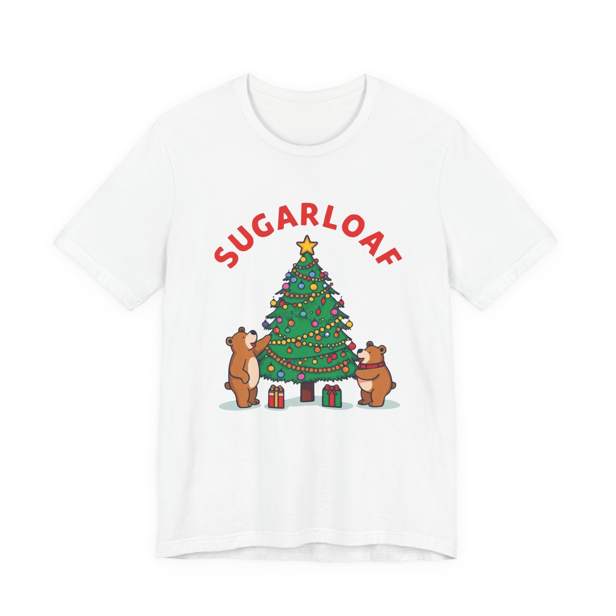 Sugarloaf Christmas Shirt – Cute Bears Decorating Tree Tee | Mountain Town Christmas Gift | Bella Canvas 3001