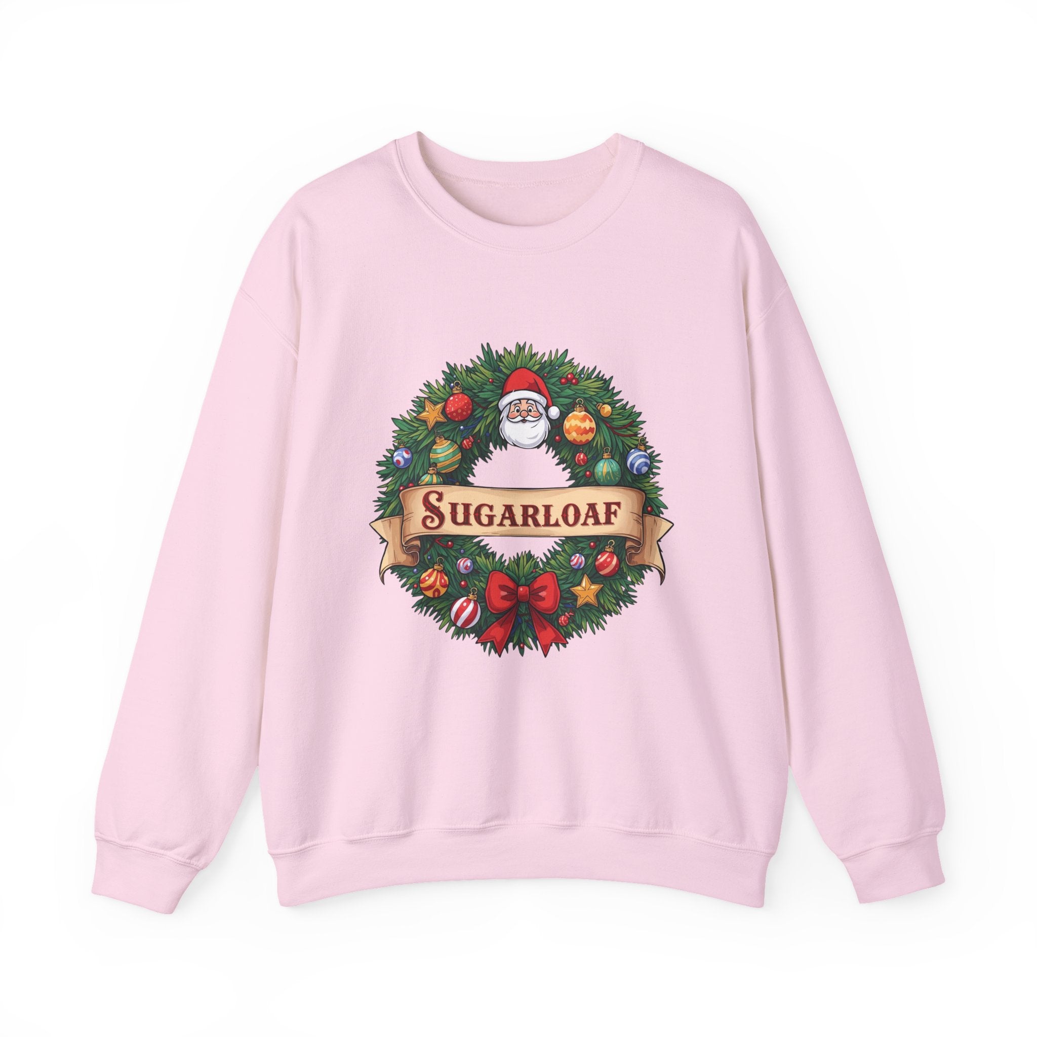 Sugarloaf Christmas Shirt – Festive Santa Wreath & Ornaments Tee | Mountain Town Christmas Gift | Gildan 18000