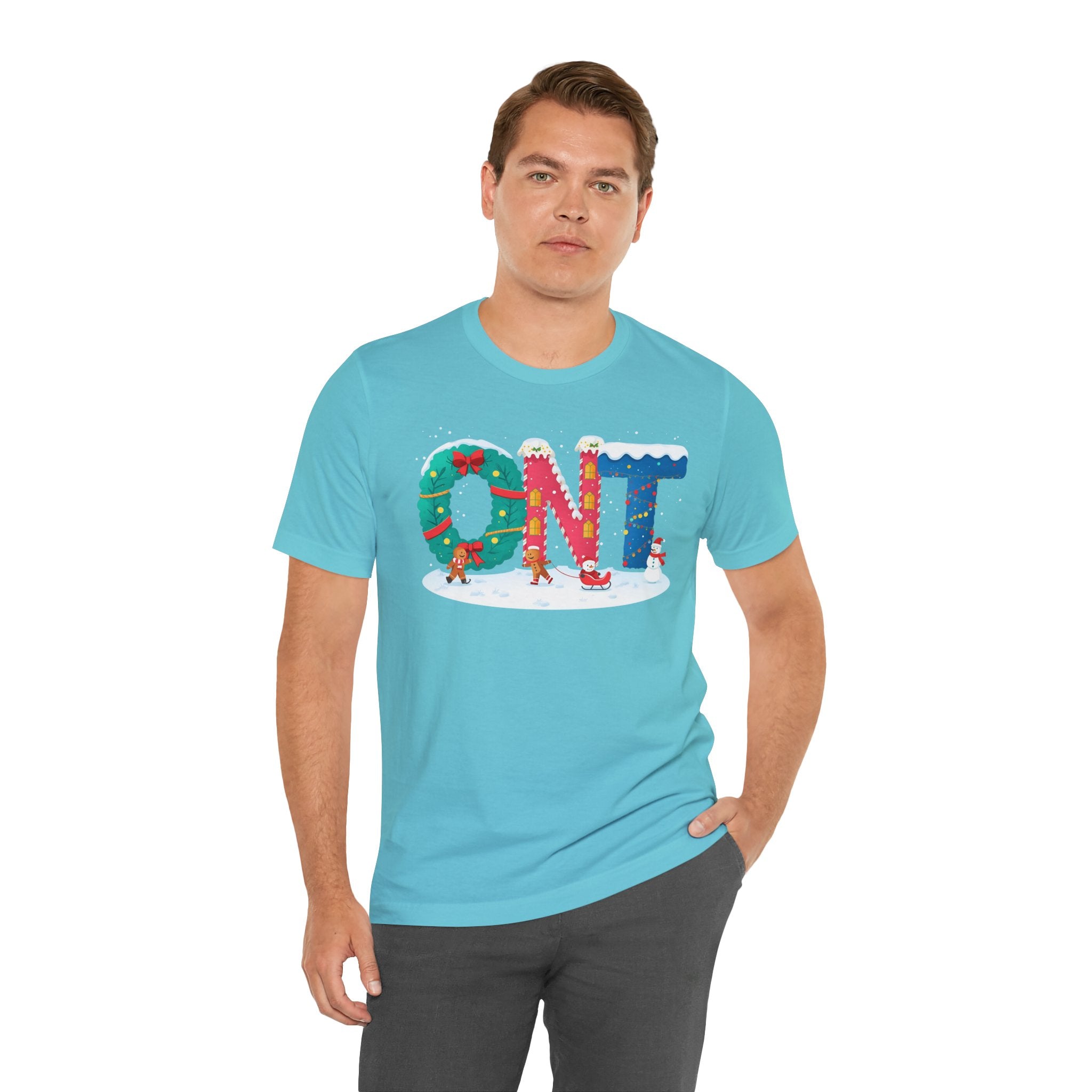 ONT Christmas Shirt – Festive Letter Art Tee | Christmas Gift | Bella Canvas 3001