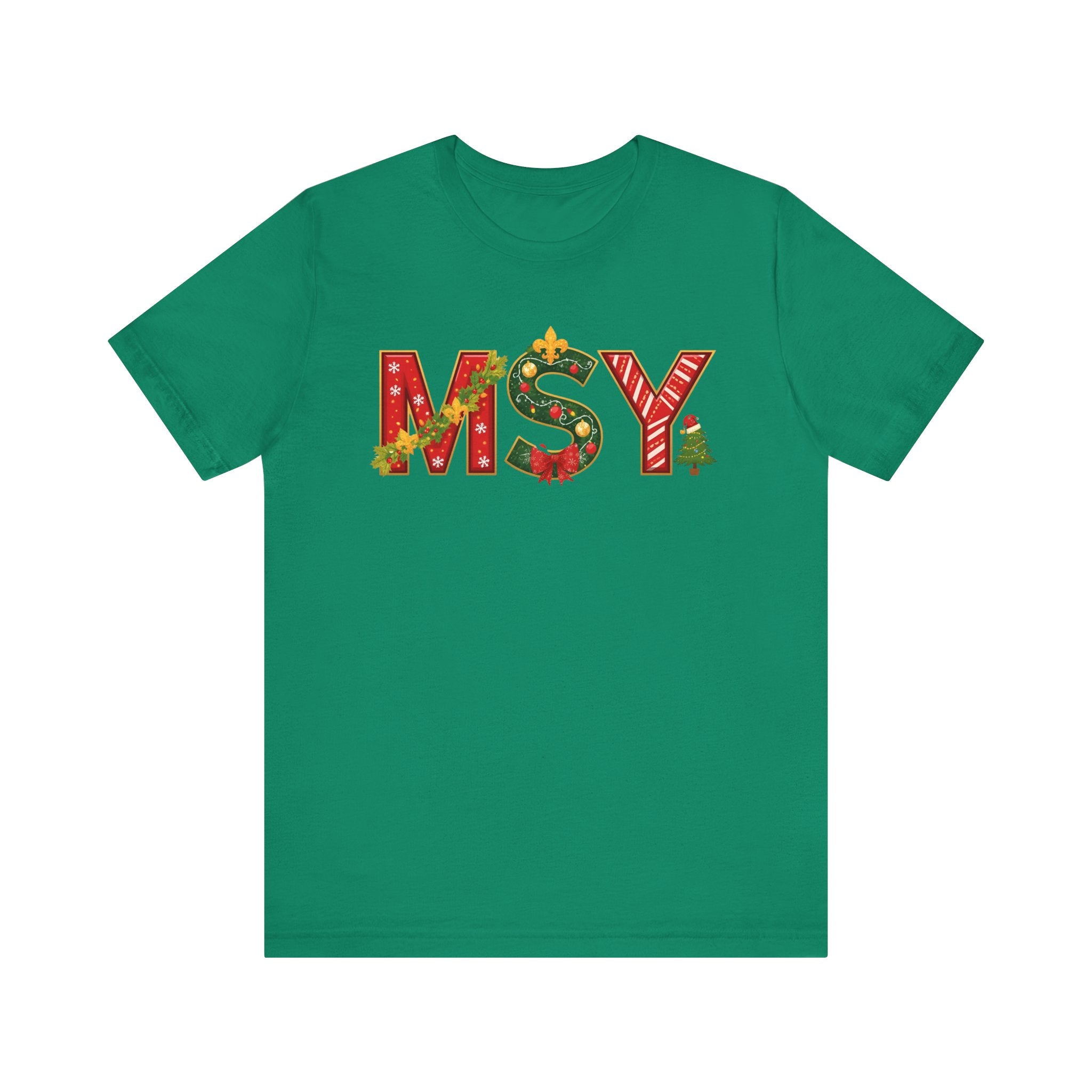 MSY Christmas Shirt – Festive Letter Art Tee | Christmas Gift | Bella Canvas 3001