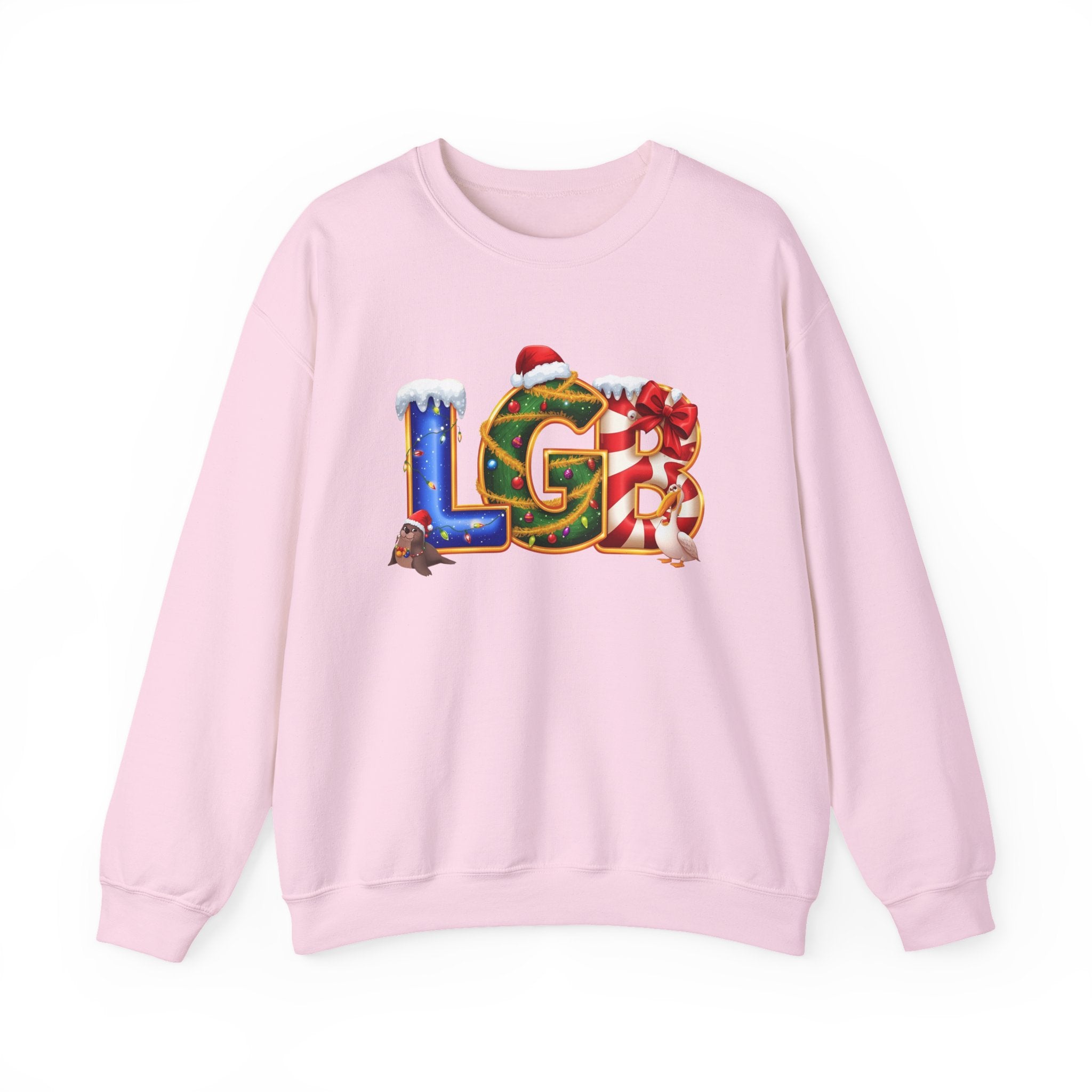 LGB Christmas Sweatshirt – Festive Holiday Letter Art Tee | Christmas Gift | Gildan 18000