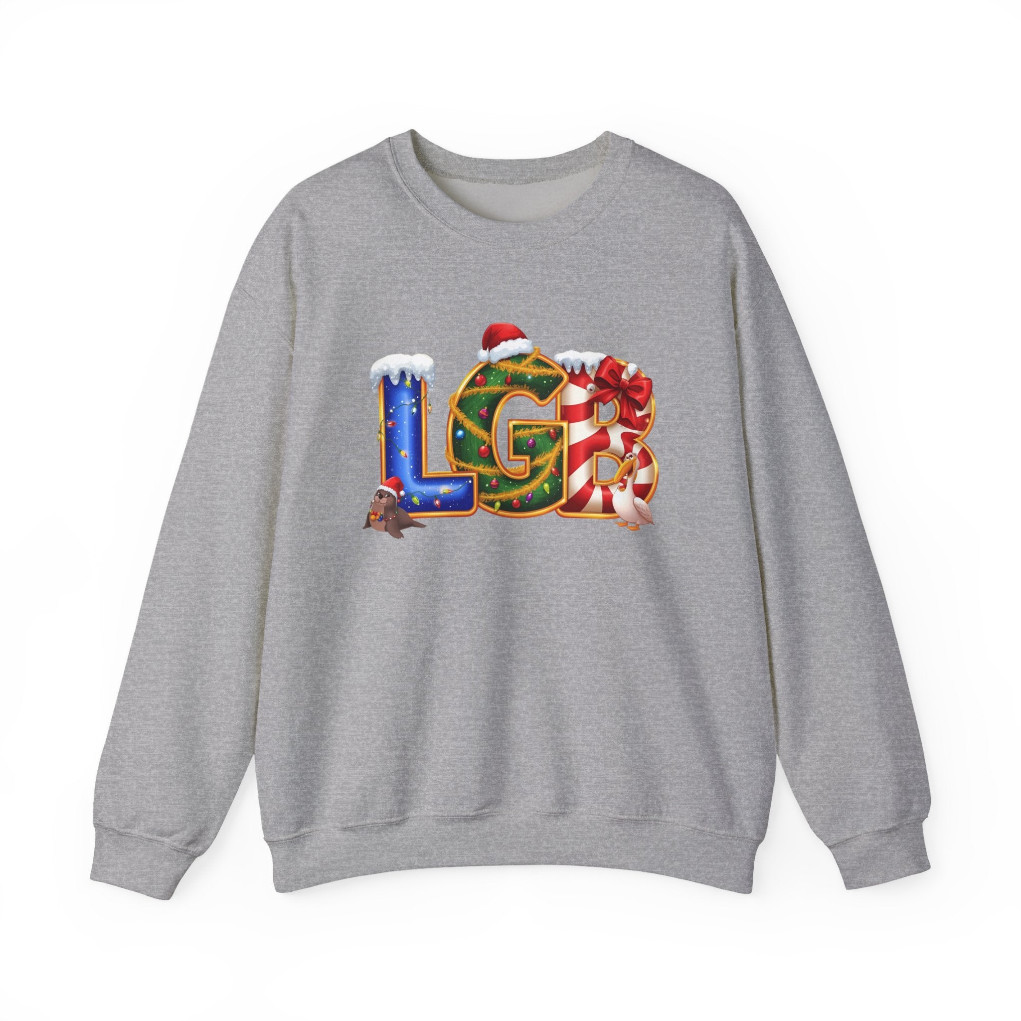 LGB Christmas Sweatshirt – Festive Holiday Letter Art Tee | Christmas Gift | Gildan 18000