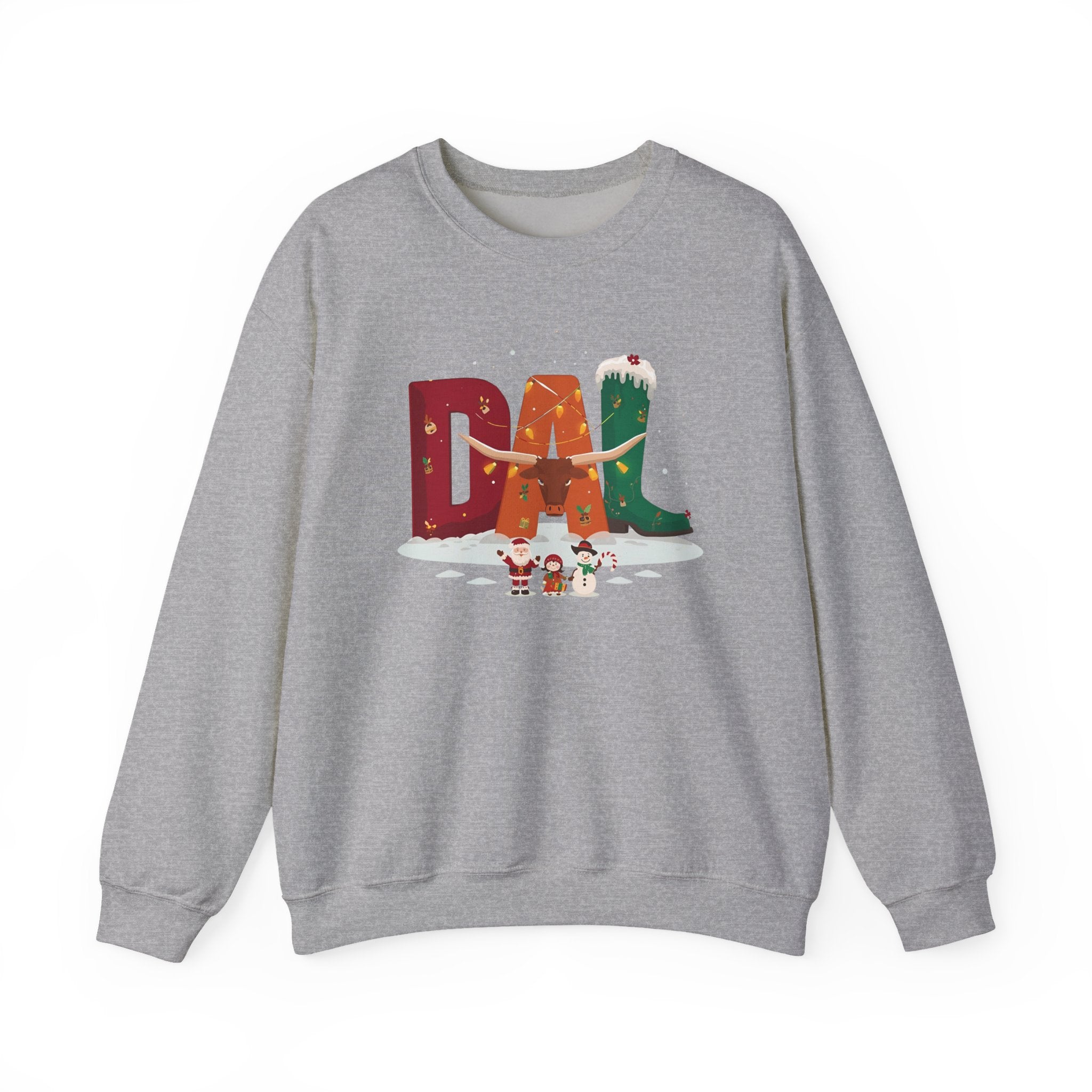 DAL Christmas Sweatshirt – Festive Holiday Letter Art Tee | Christmas Gift | Gildan 18000