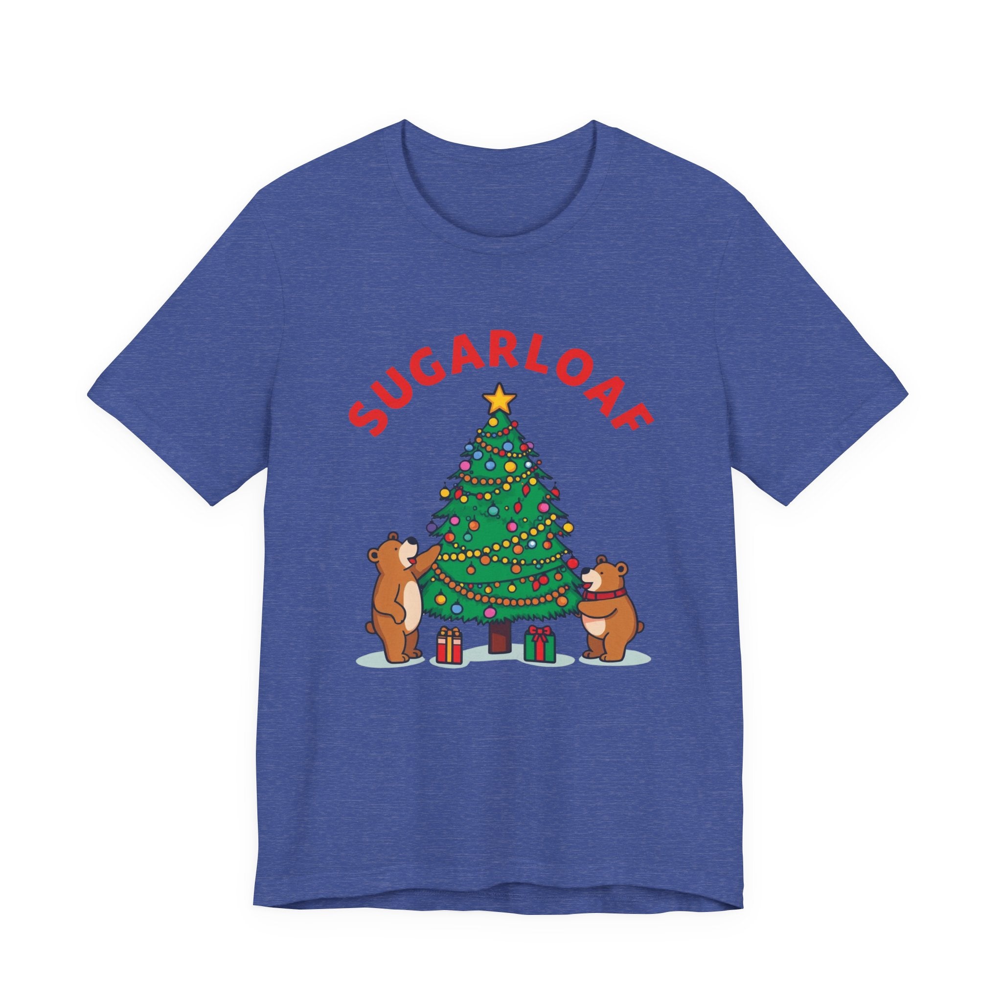 Sugarloaf Christmas Shirt – Cute Bears Decorating Tree Tee | Mountain Town Christmas Gift | Bella Canvas 3001