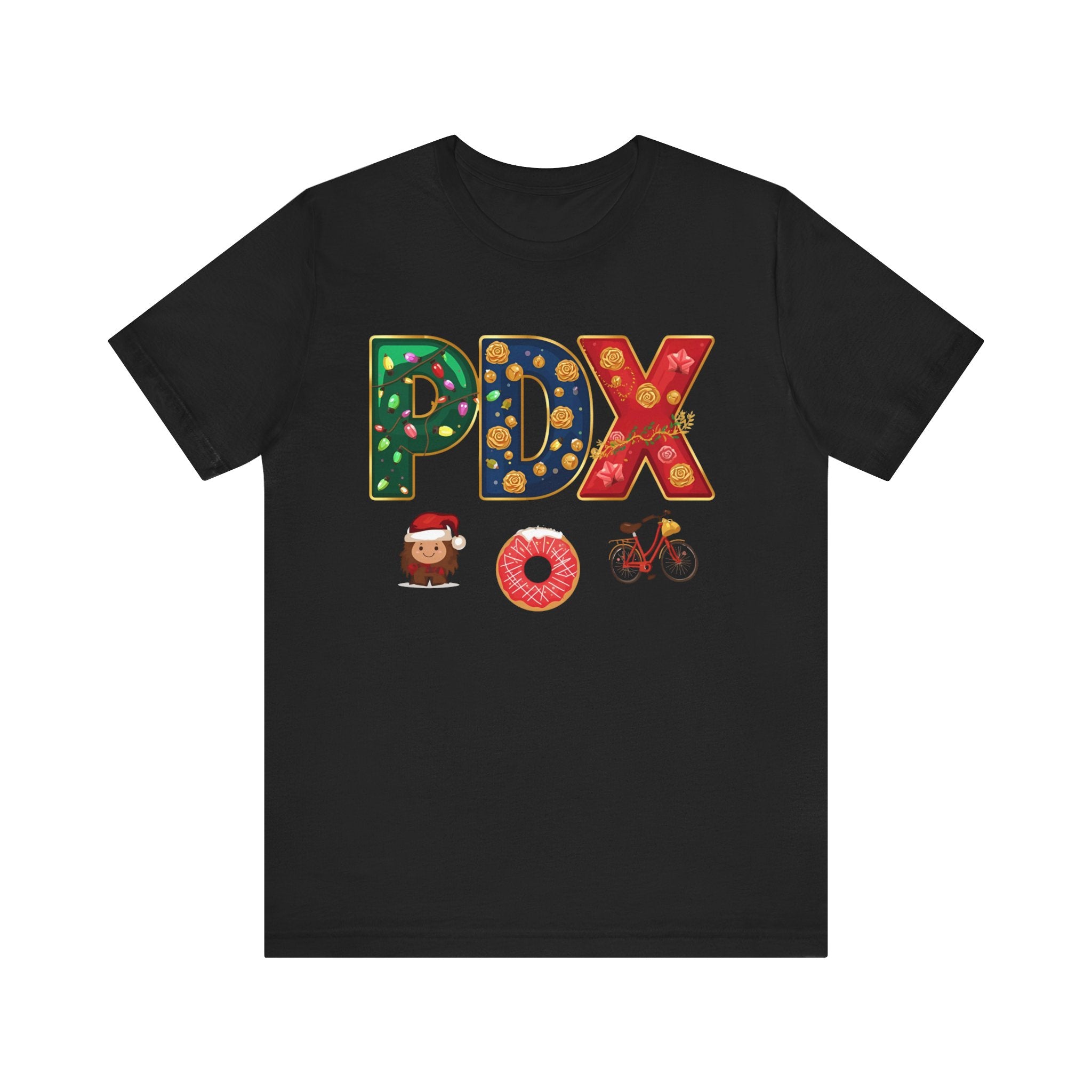 PDX Christmas Shirt – Portland Holiday Airport Code Tee | Festive Oregon Gift | Bella Canvas 3001