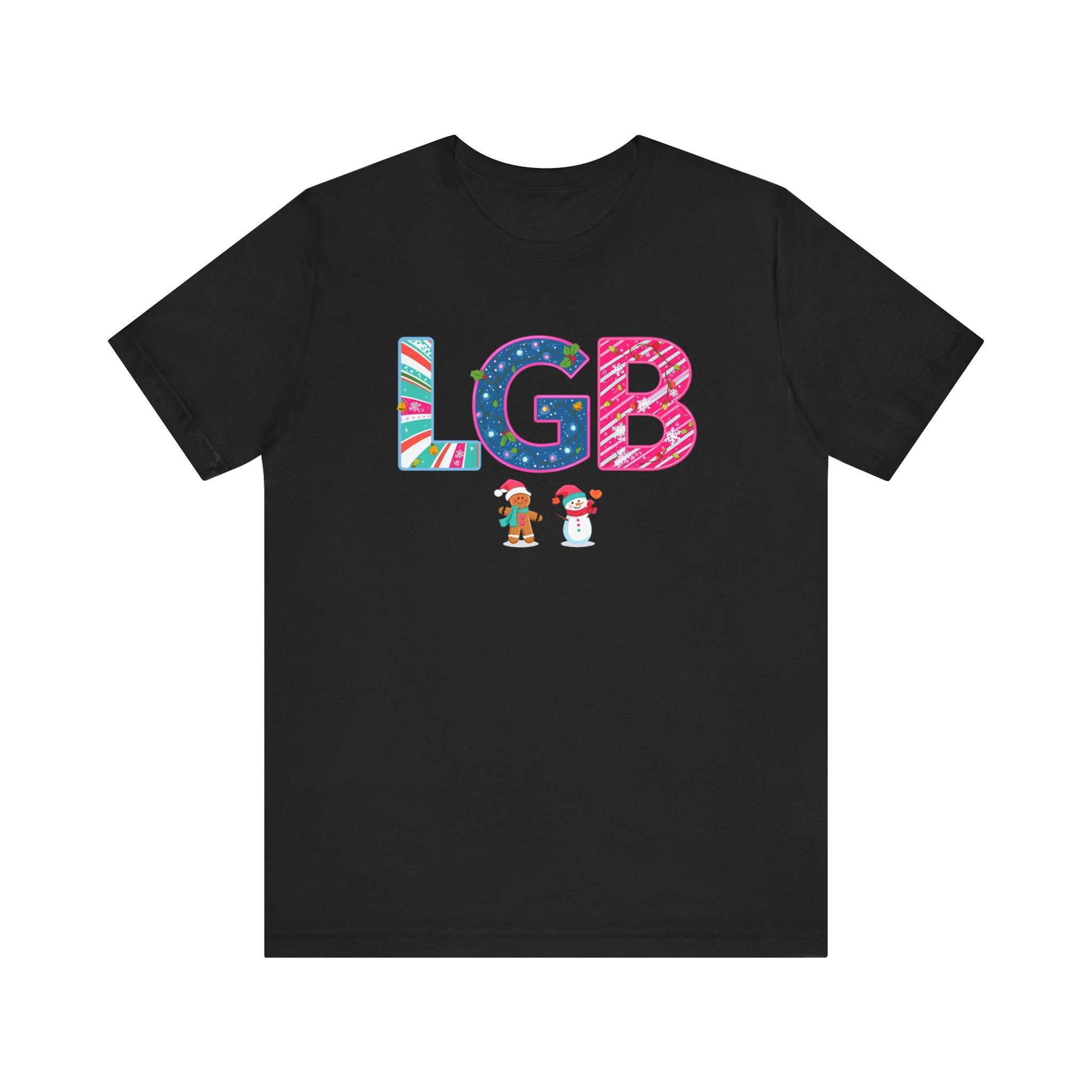 LGB Christmas Shirt – Festive Letter Art Tee | Christmas Gift | Bella Canvas 3001