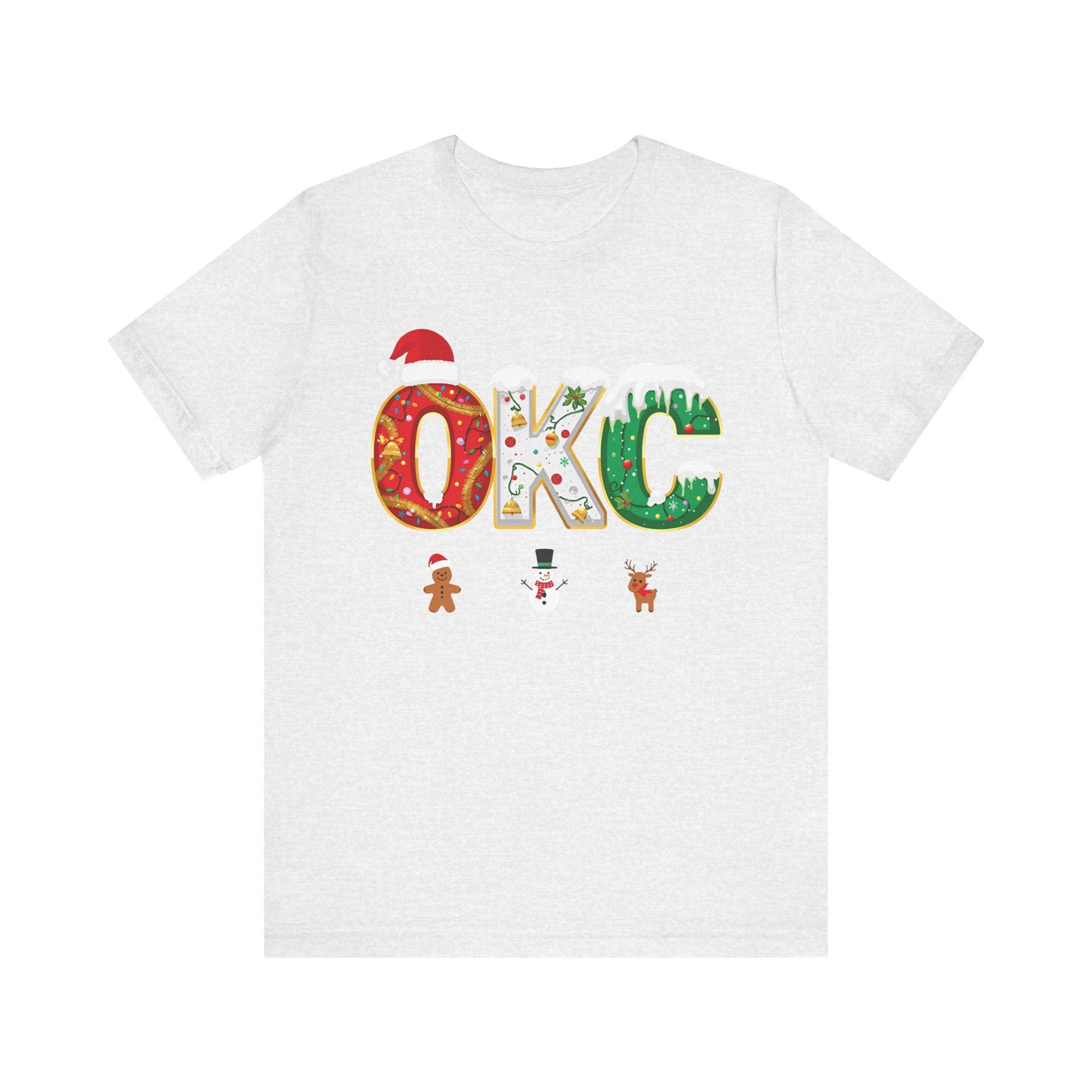 OKC Christmas Shirt – Festive Letter Art Tee | Christmas Gift | Bella Canvas 3001
