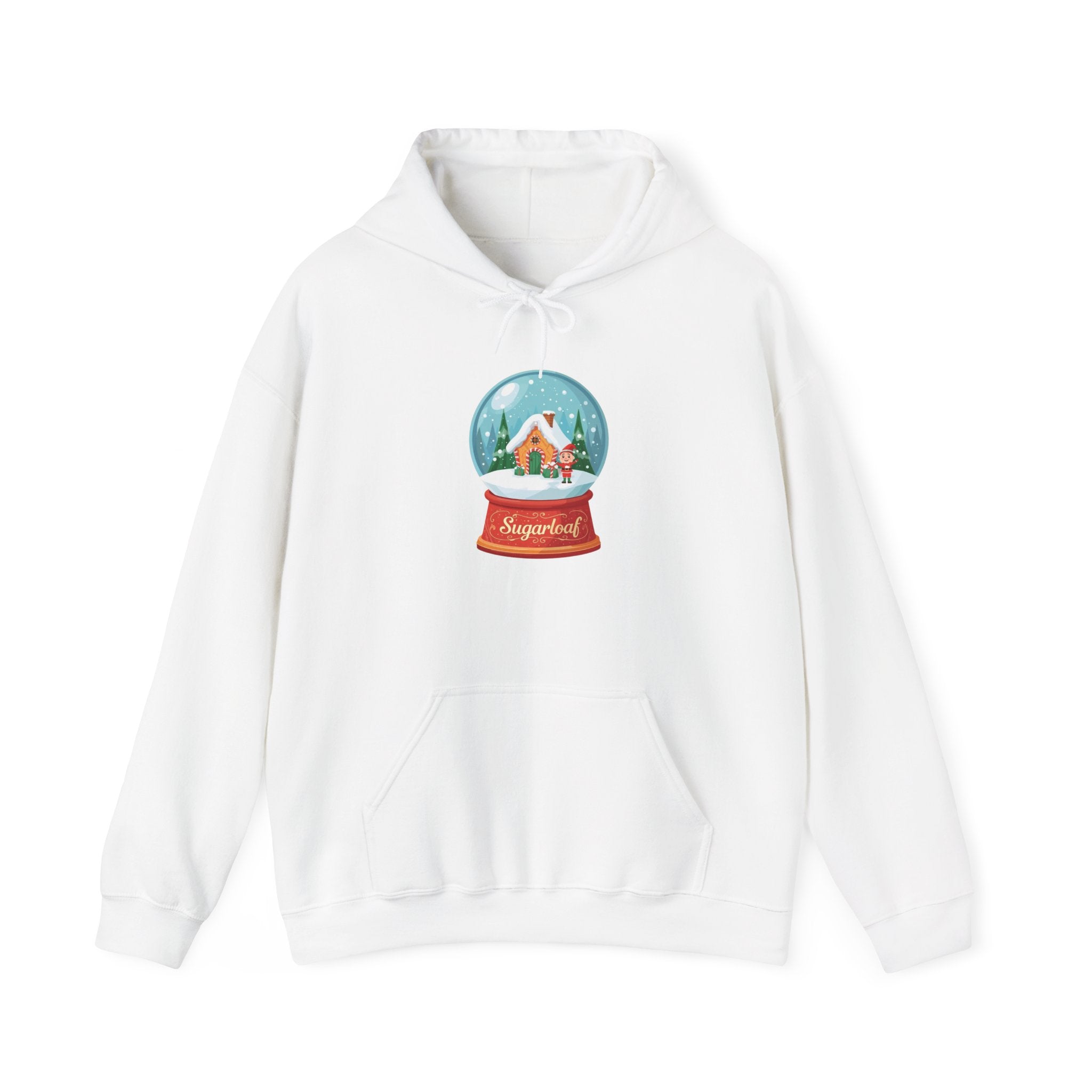 Sugarloaf Christmas Shirt – Snow Globe Elf & Candy Cottage Scene Tee | Mountain Town Christmas Gift | Gildan 18500