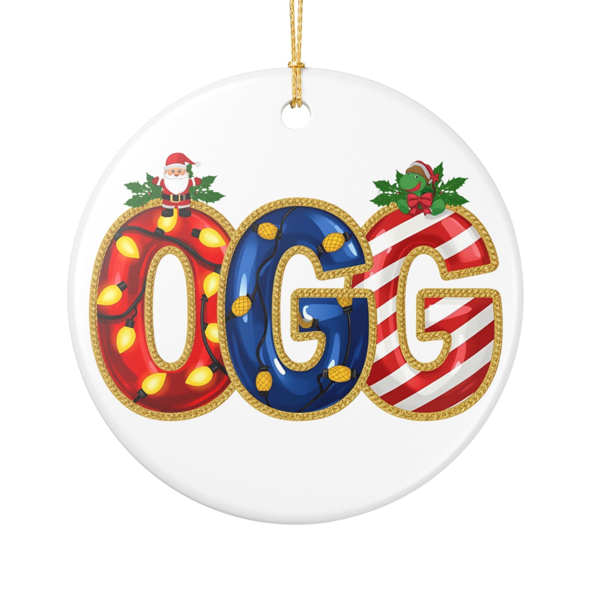 OGG Christmas Ornament – Festive Holiday Airport Art | Holiday Travel Gift | Ceramic Ornament