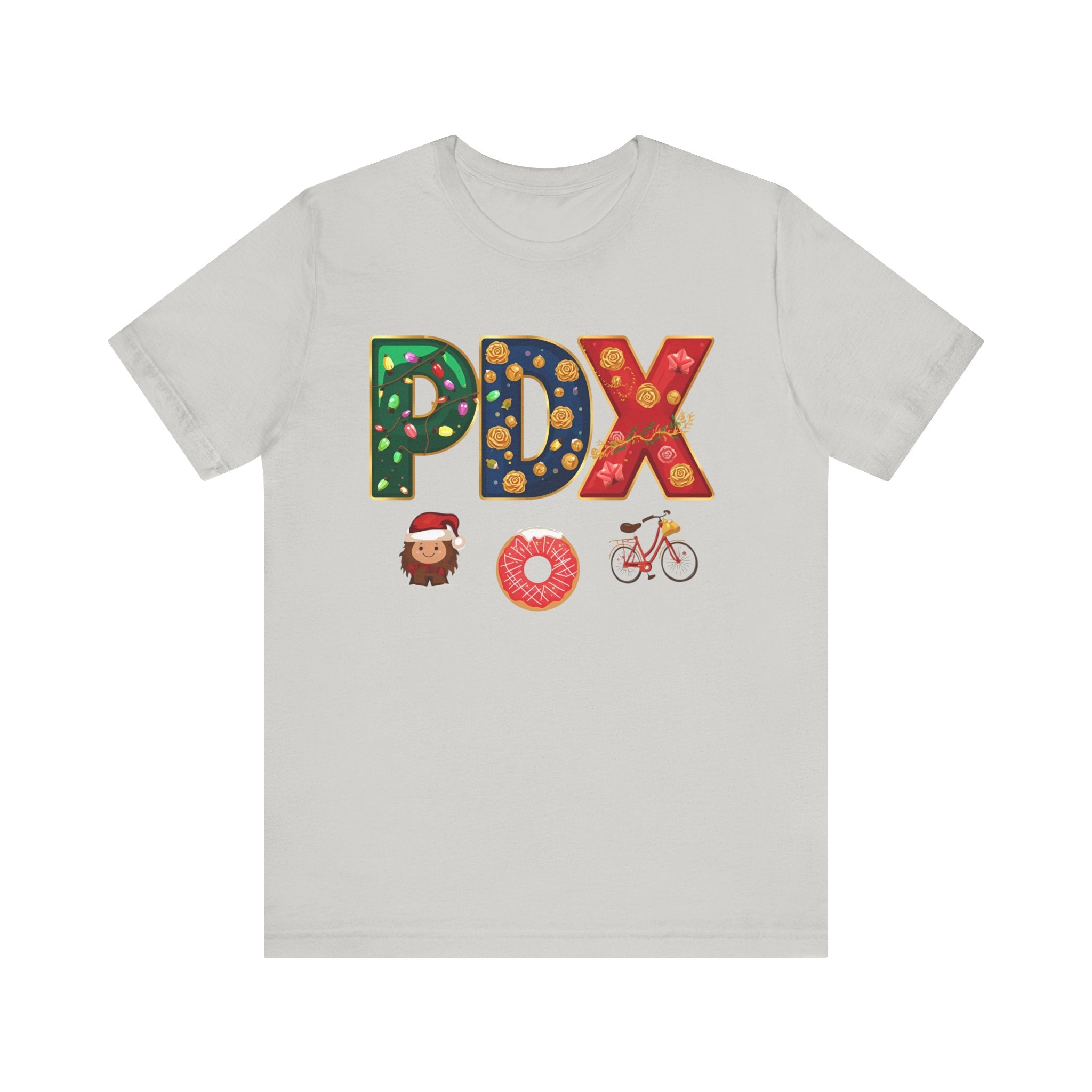 PDX Christmas Shirt – Portland Holiday Airport Code Tee | Festive Oregon Gift | Bella Canvas 3001