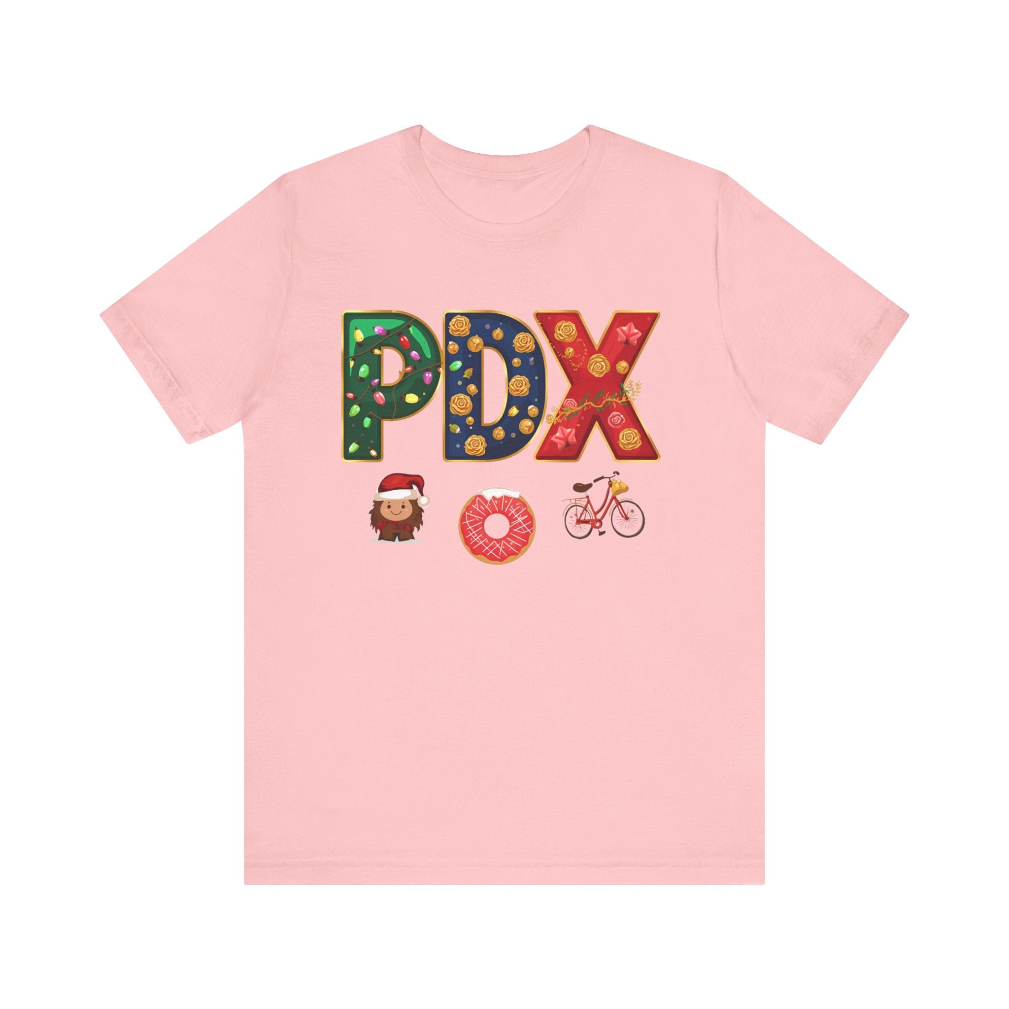 PDX Christmas Shirt – Portland Holiday Airport Code Tee | Festive Oregon Gift | Bella Canvas 3001