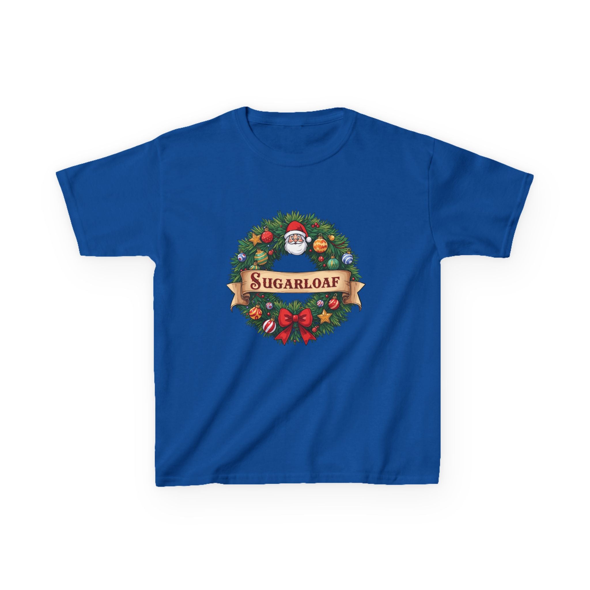 Sugarloaf Christmas Shirt – Festive Santa Wreath & Ornaments Tee | Mountain Town Christmas Gift | Gildan 5000B