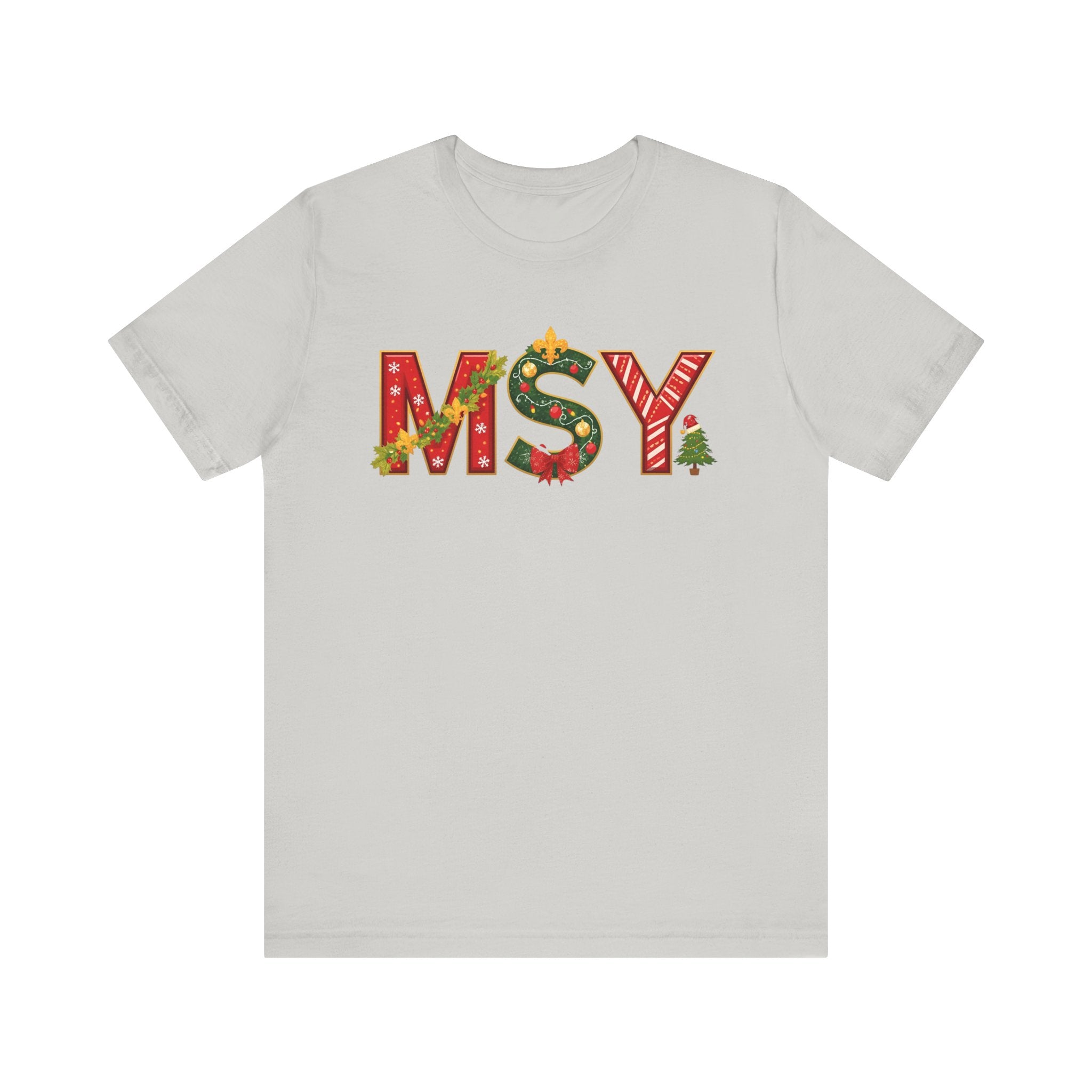 MSY Christmas Shirt – Festive Letter Art Tee | Christmas Gift | Bella Canvas 3001