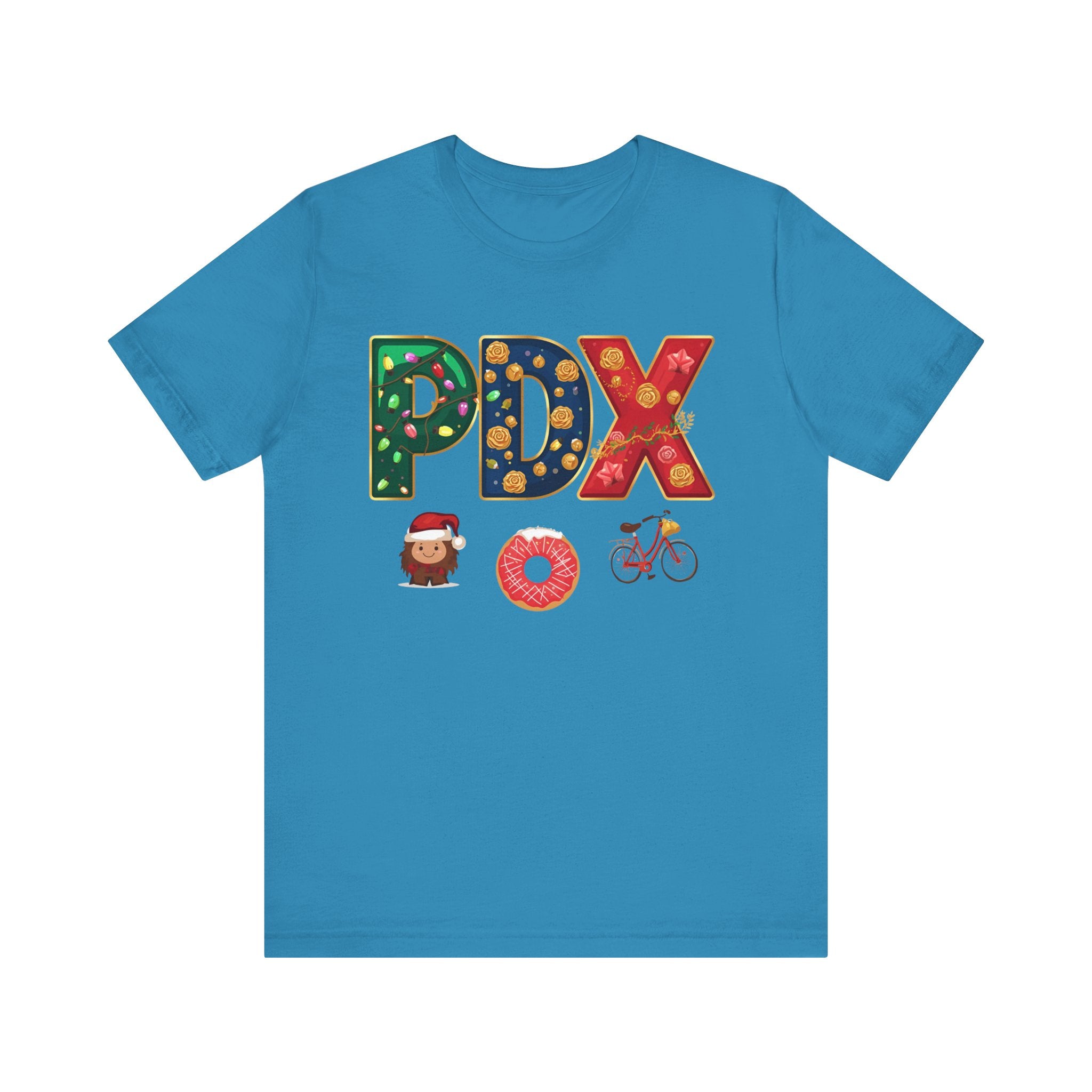 PDX Christmas Shirt – Portland Holiday Airport Code Tee | Festive Oregon Gift | Bella Canvas 3001