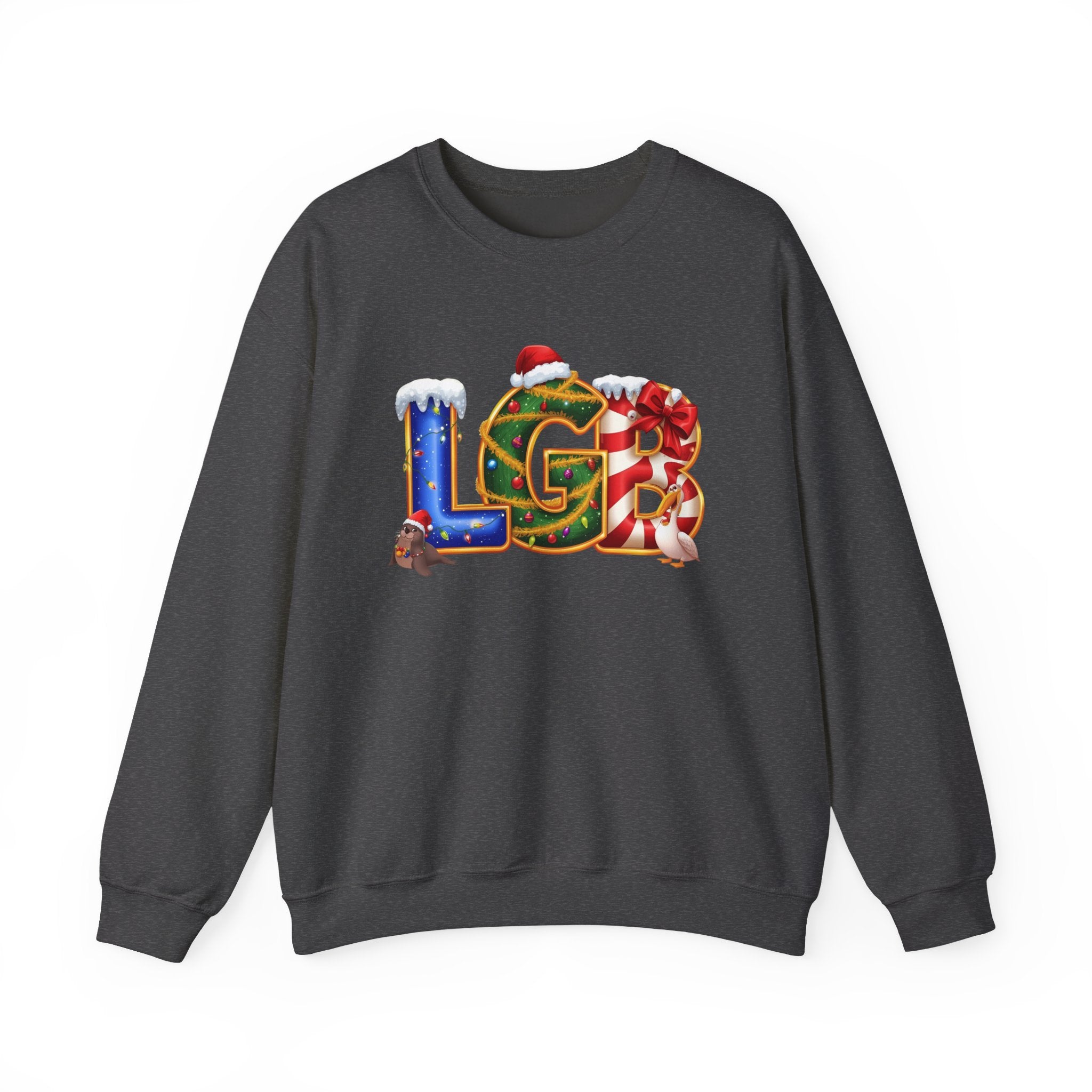LGB Christmas Sweatshirt – Festive Holiday Letter Art Tee | Christmas Gift | Gildan 18000